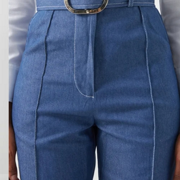 Thebe Magugu Wide Leg White Cuff Pants. NWT Classic Pants - Picture 3 of 7